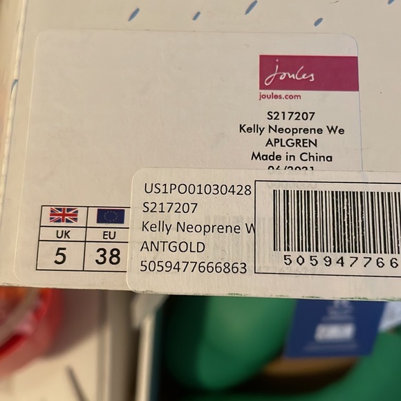 Joules welly rain boots neoprene lined apple green new apple in box size 7 - Picture 4 of 4